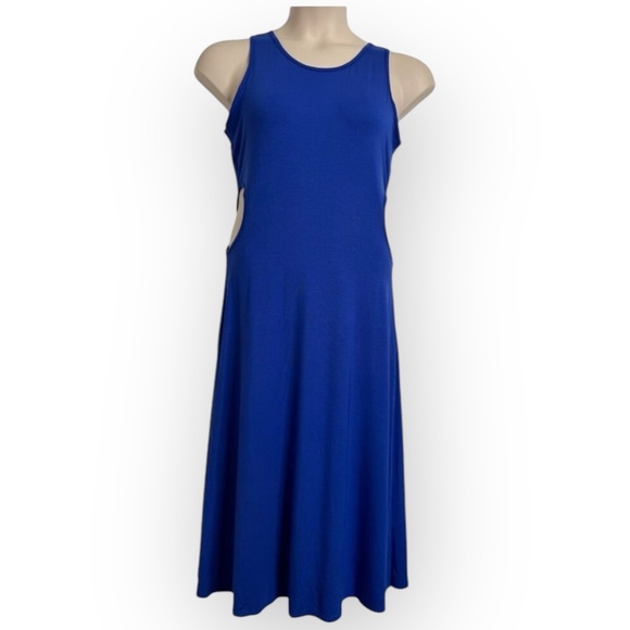 NWT See You Monday Cut-Out Midi Dress Women’s XL Blue Sleeveless A-Line 734 - Picture 4 of 16